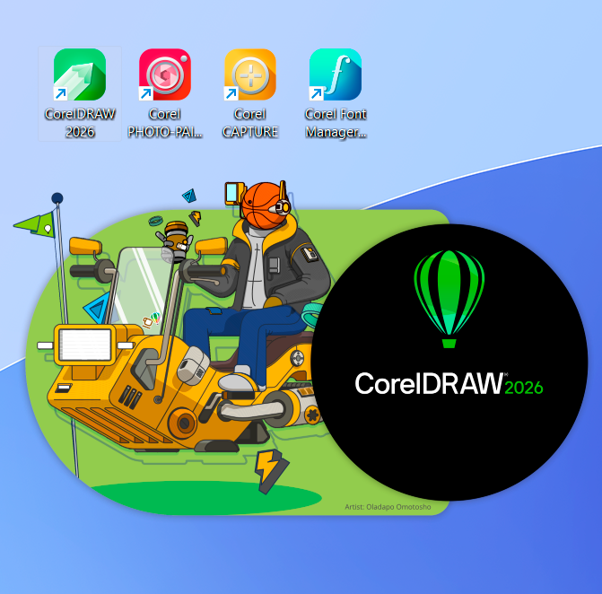 Interface do CorelDRAW 2026